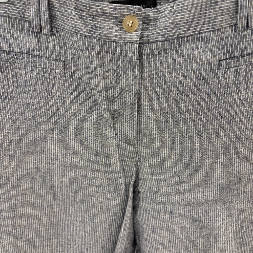 Ann Taylor blue and white striped linen pants